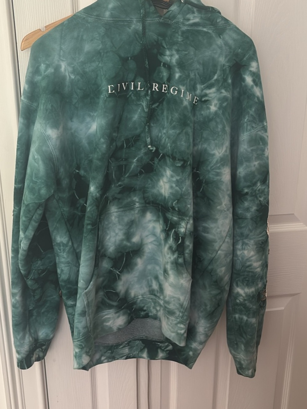 Civil Regime Men's Green Tie-Dye Crewneck Hoodie